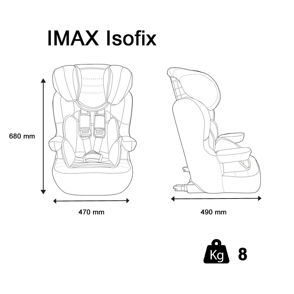 Siège Auto Isofix Imax Groupe 1/2/3 (9-36kg) - Nania Luxe Gris à Prix  Carrefour