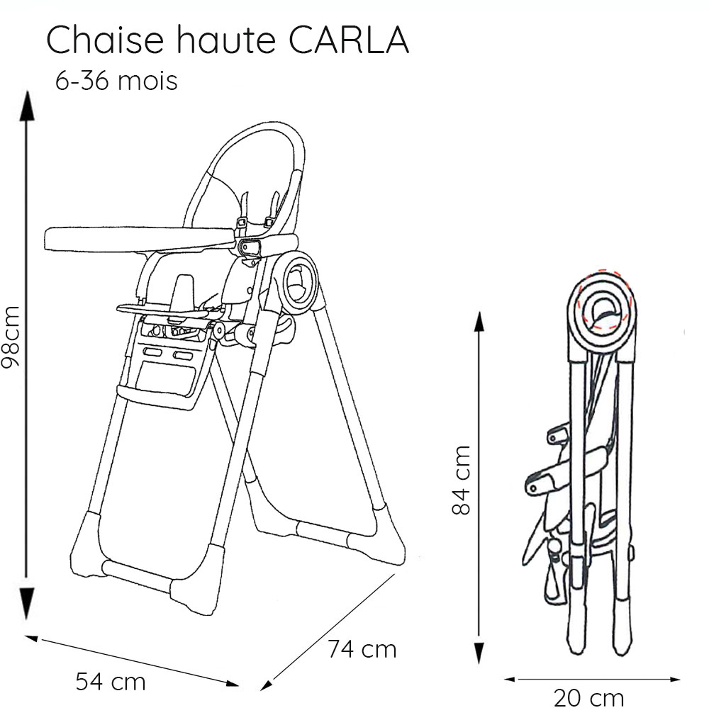 CARLA - Chaise haute Nania - 6-36 mois 