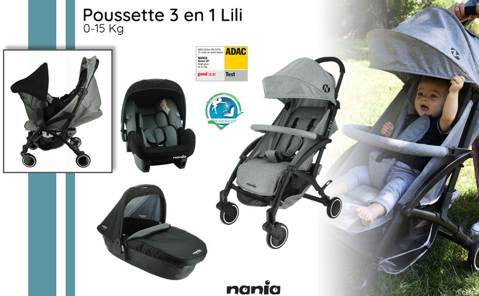 Poussettes Nania Poussette compacte Lili - Siege Auto Beone groupe
