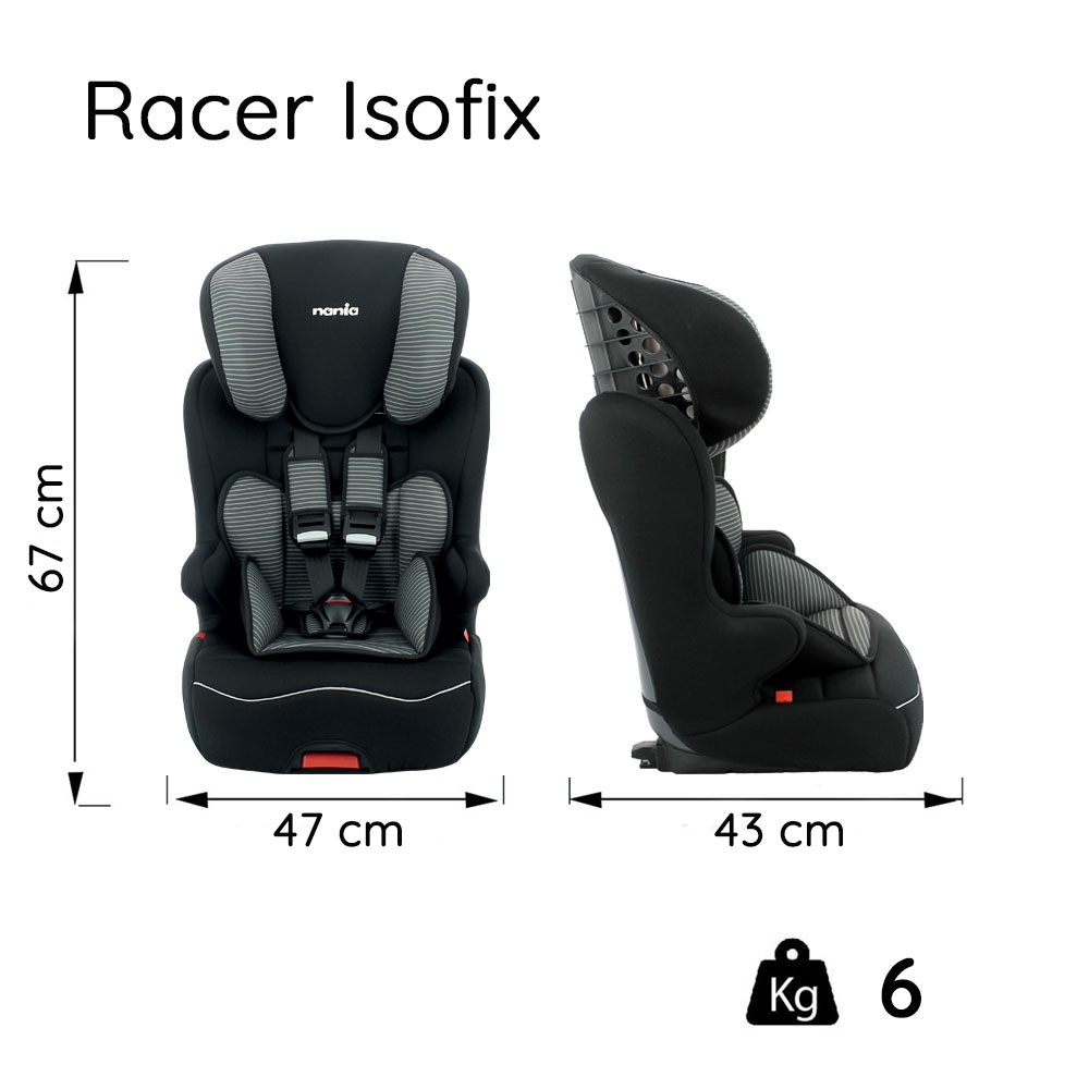 Siège auto isofix RACE I FIX 76-140 cm R129 i-Size - Nania Access noir -  Mycarsit